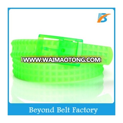 2014 Hot Sale Fashion Colorful Eco-friendly Pyramid Perfume Silicone Belt with Plastic Buckle