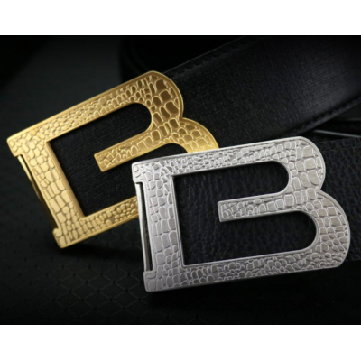 Manufature Luxury Stainless Steel Letter Shape Designer Custom Logo Belt Buckle For Plain Plate Belt