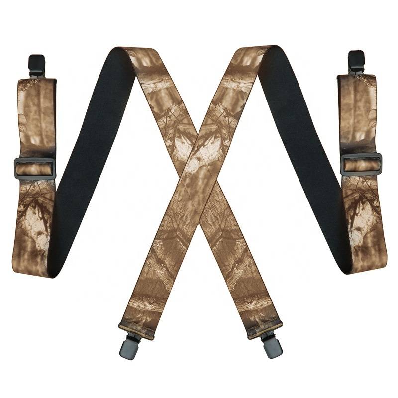 5cm Wide Strong Heavy Duty Clips Hunting Work Adjustable Braces Man Camouflage Printed Suspenders X-back Shape